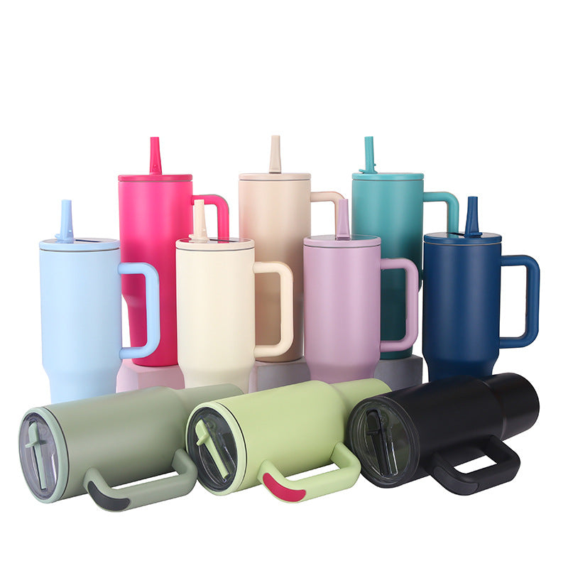 Wholesale 40oz Stainless Steel Tumbler Double Wall Vacuum Insulated Travel Mug with Lid Handle and Straw