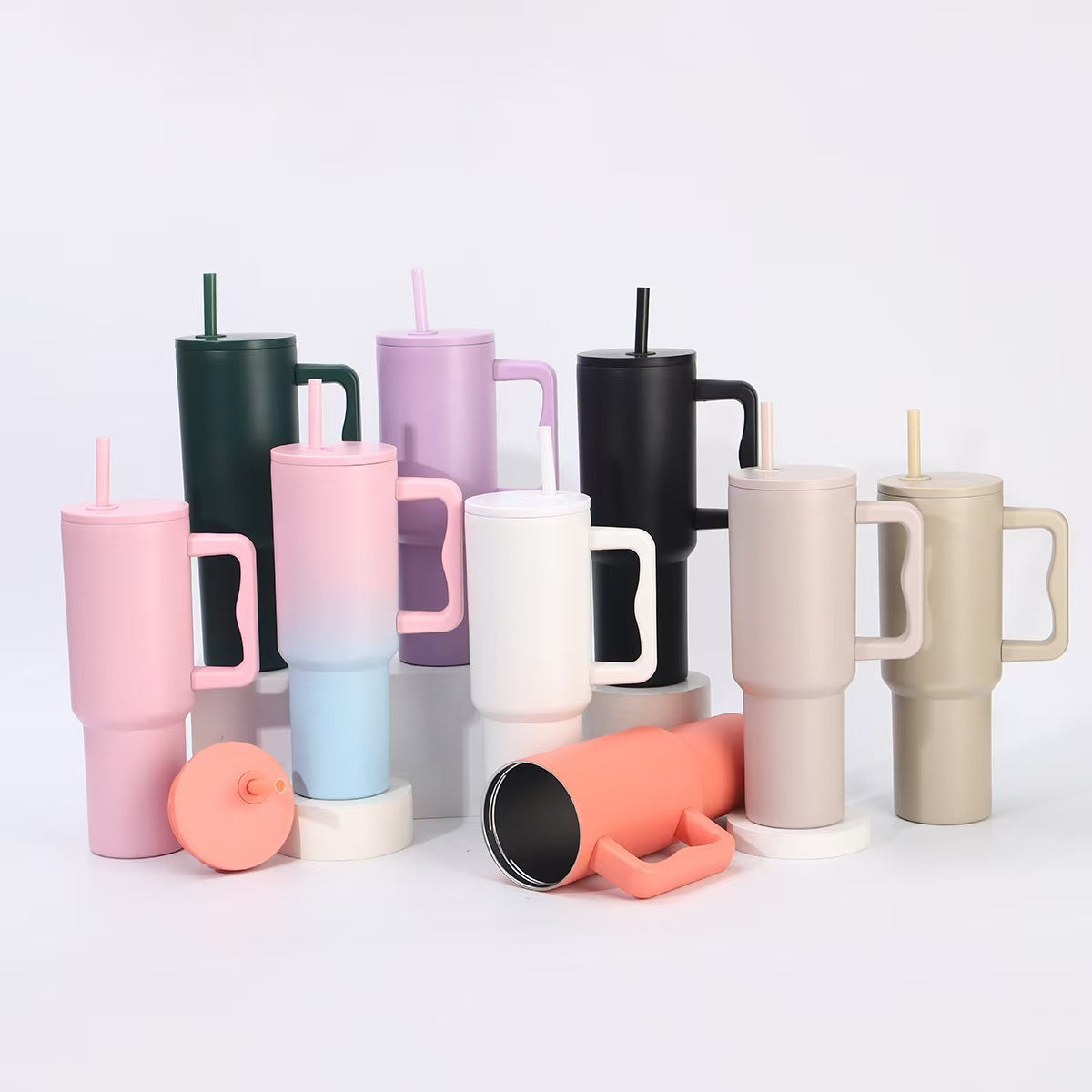 2026 New 30oz 40oz Stainless Steel Tumbler Vacuum Insulated Cup with Handle Straw Leak-proof Travel Coffee Mug Customize Logo