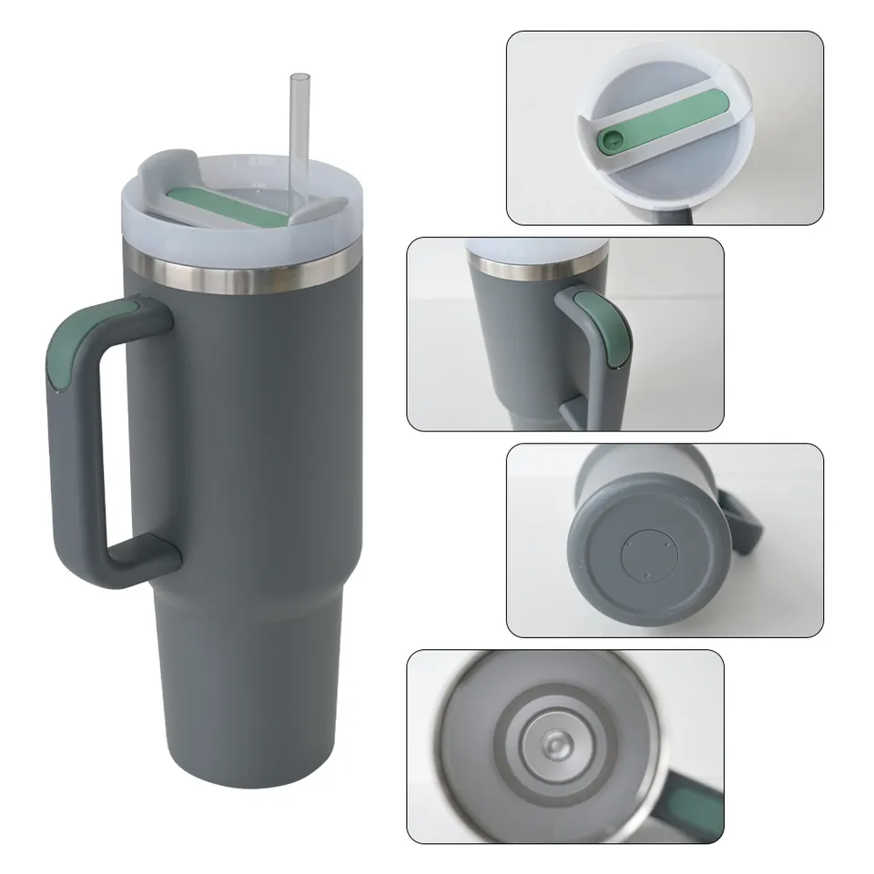 Eco Friendly New 40oz Double Wall Stainless Steel 18/8 Vacuum Insulated Coffee Cup Tumbler with Handle