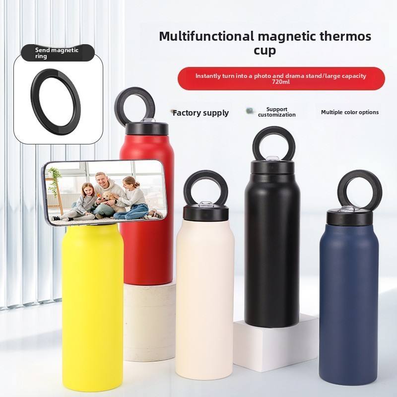 24oz Custom Magnetic Phone Holder Tumbler Stainless Steel Tumblers Cups with Logo Bulk Gourde D'eau for Sports
