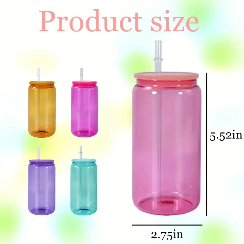 Unbreakable Single Wall 16oz Acrylic Soda Can with Lids and Straw Candy Color Customized Logo