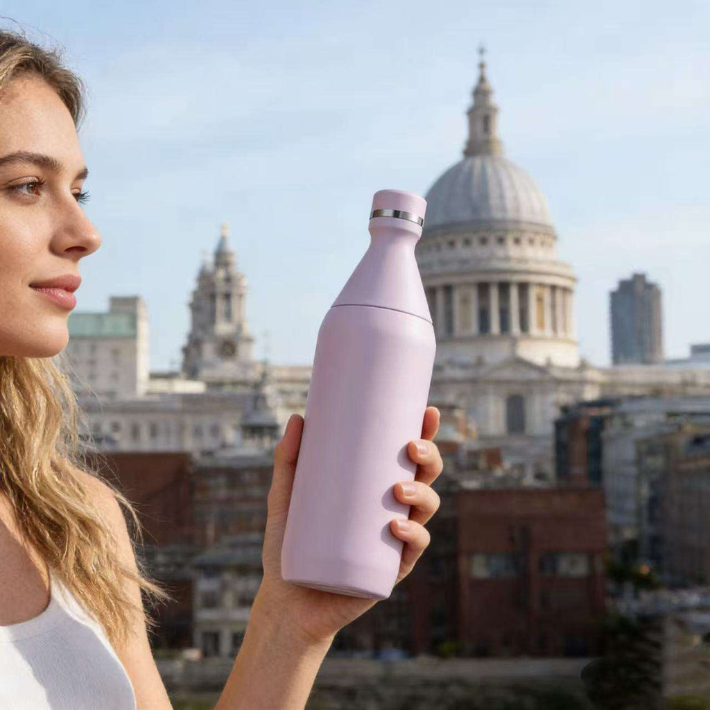 OEM Aesthetic Matte Powder Coated 20oz Sport Bottle with Slim Body for Yoga Studio Pilates Workout