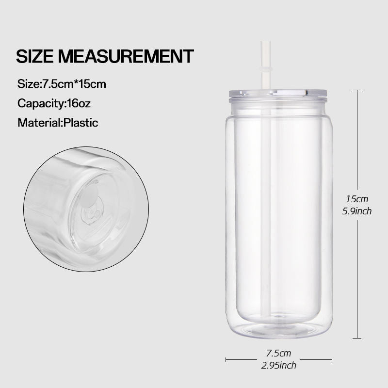 Personalized Bpa Free Snow Globe Plastic Cups Reusable Sublimation Snow Globe Plastic Water Bottle with Lids and Straw for Kids
