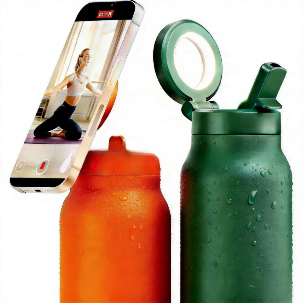 24/32oz Magnetic-Attachment Vacuum Insulated Cup Phone Holder 304 Stainless Steel Car Water Bottle